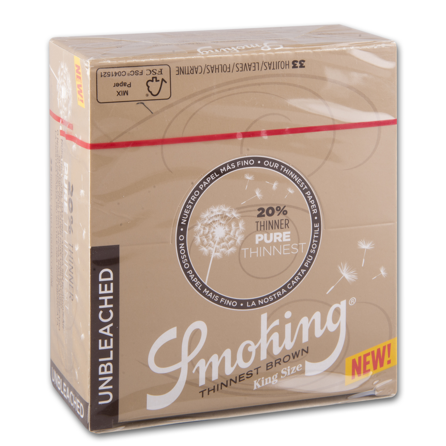 SMOKING Thinnest Brown King Size 1x33 Blatt