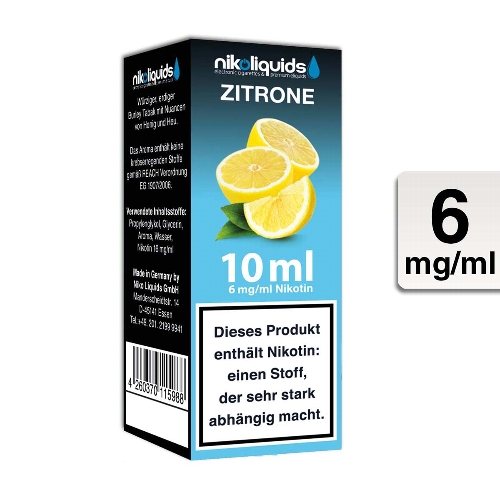E-Liquid NIKOLIQUIDS Zitrone 6 mg
