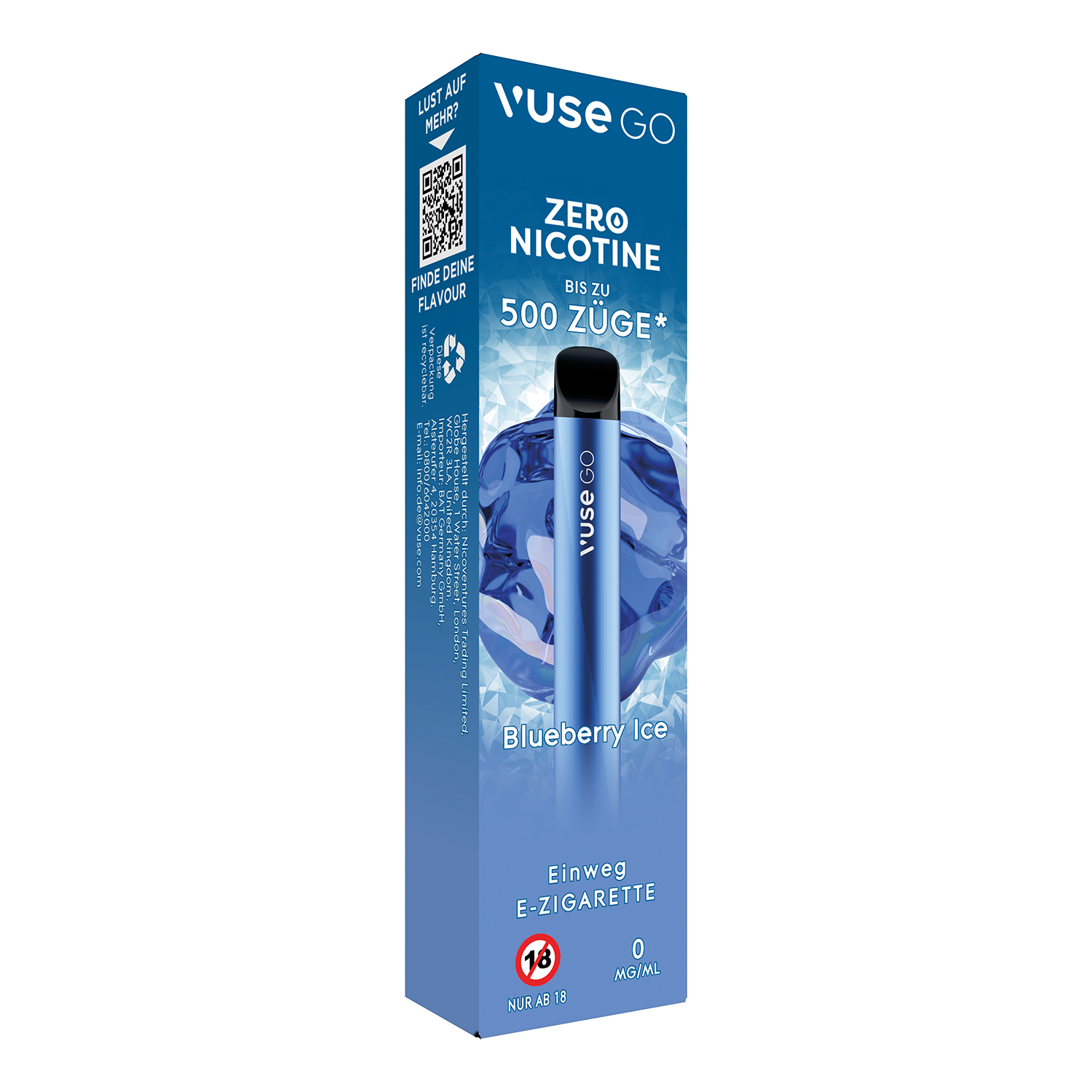E-Zigarette VUSE Go Einweg Blueberry Ice 0mg