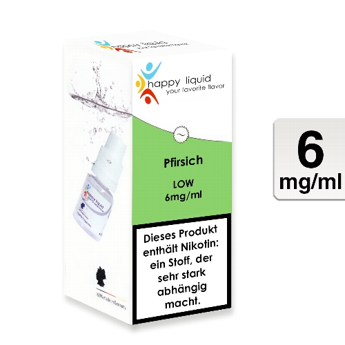 E-Liquid HAPPY LIQUID Pfirsich 6 mg
