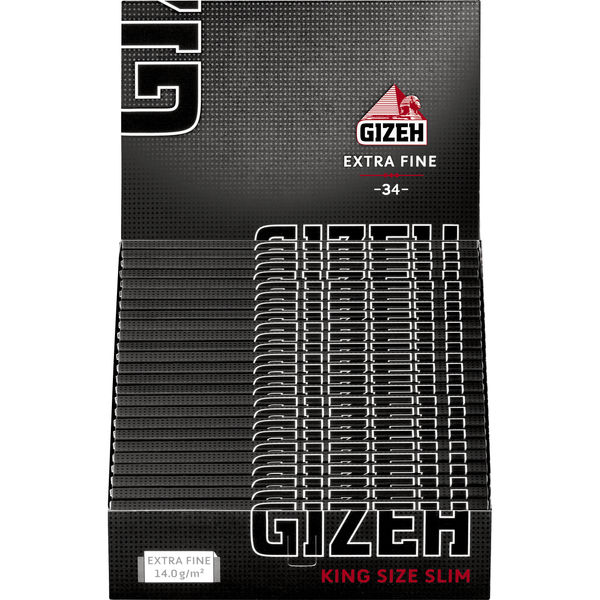 GIZEH Black King Size Slim 1x34 Blatt