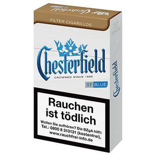CHESTERFIELD Blue King Size Filter Cigarillos 3 Euro (1x17)