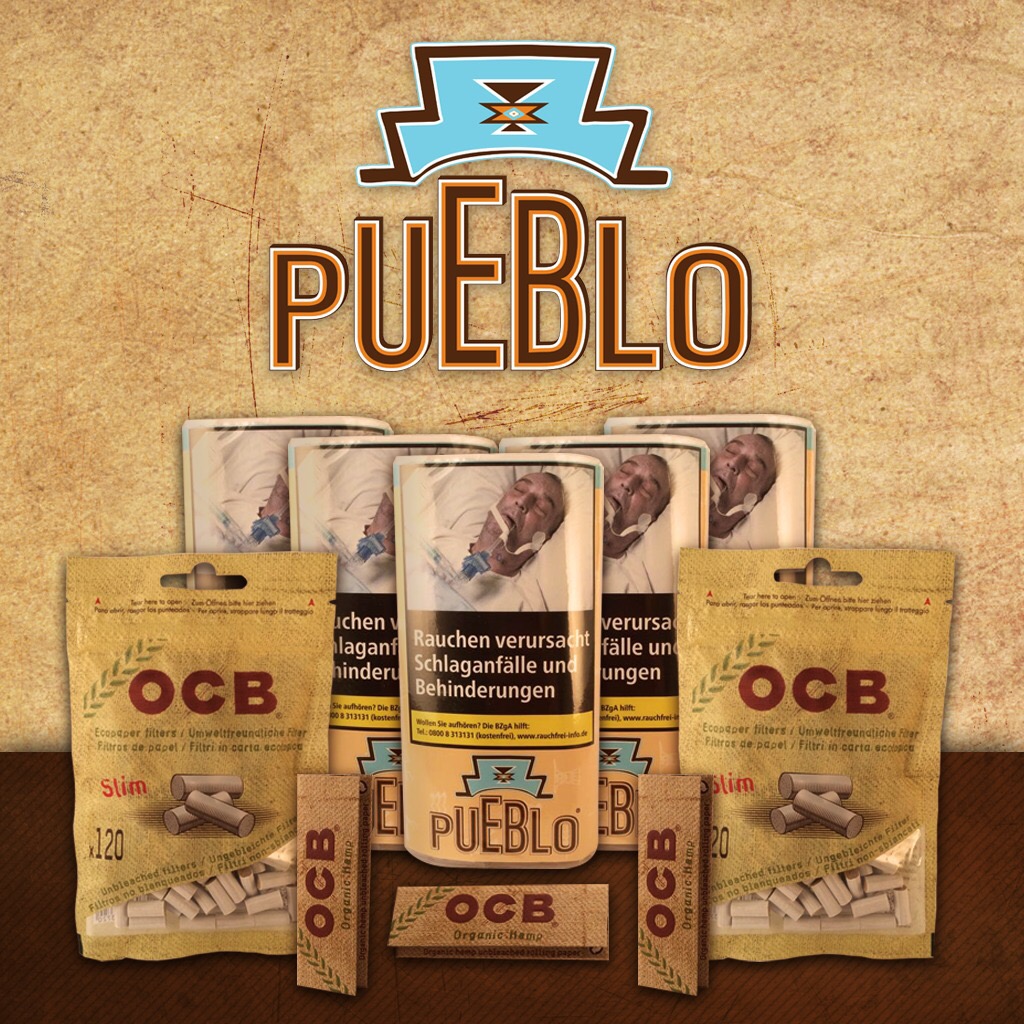 Pueblo Mix - 5 Beutel Pueblo + 2x OCB umweltfreudliche Slim Filter und 3 x OCB Organic Hanf Papier