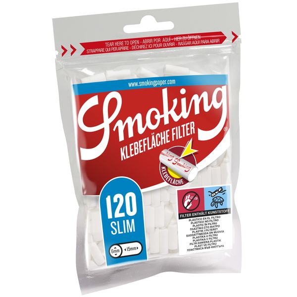 SMOKING Classic Slim Filter 6mm mit Klebefläche 1x120 Stück