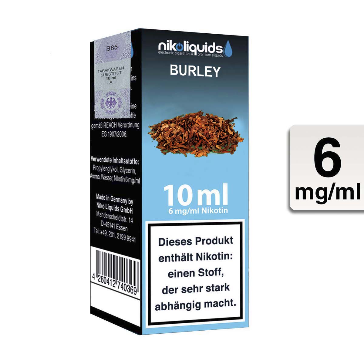 E-Liquid NIKOLIQUIDS Burley 6 mg