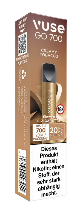 E-Zigarette VUSE Go 700 Einweg Creamy Tobacco 20mg