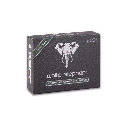 Pfeifenfilter WHITE ELEPHANT Superflow Aktivkohle 9 mm 40 Stück