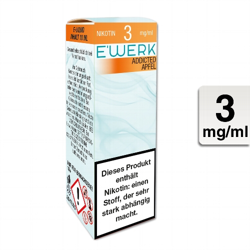 E-Liquid E'WERK Addicted 3 mg (Apfel)