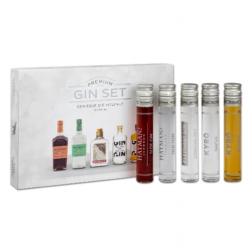 Gin-Tasting Set Premium 26-46,3% vol.,  5x0,05l