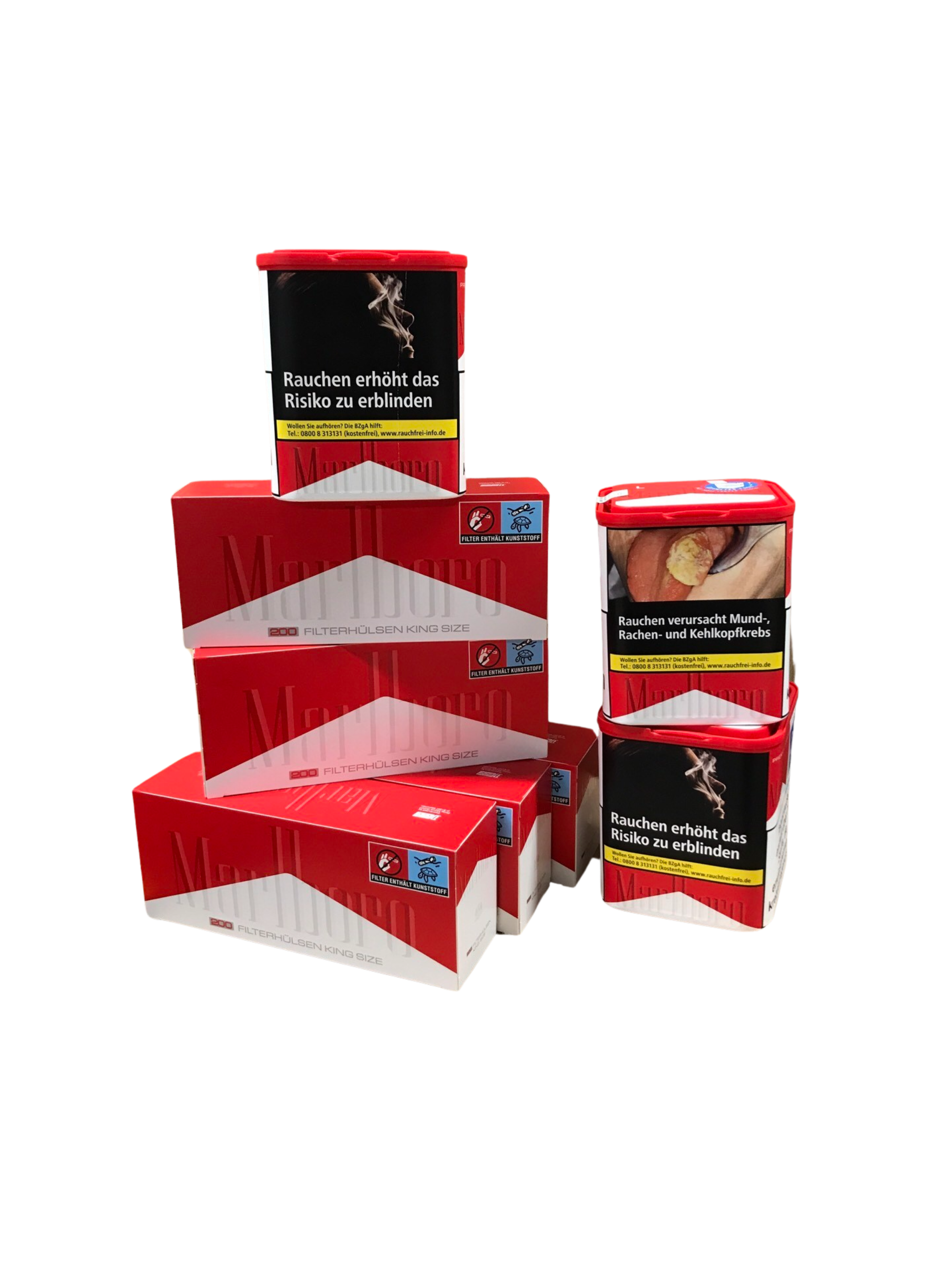 3 x MARLBORO Premium Tobacco Red 110g + 1000 Marlboro Red Hülsen