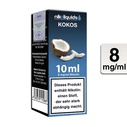 E-Liquid NIKOLIQUIDS Kokos 8 mg