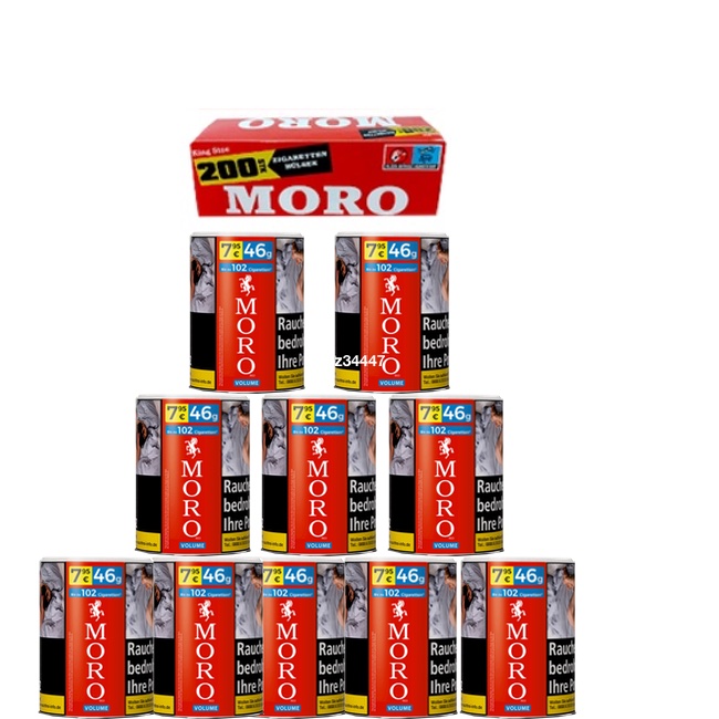 10x Moro Rot Volumen 42g + 1000 Moro Filterhülsen