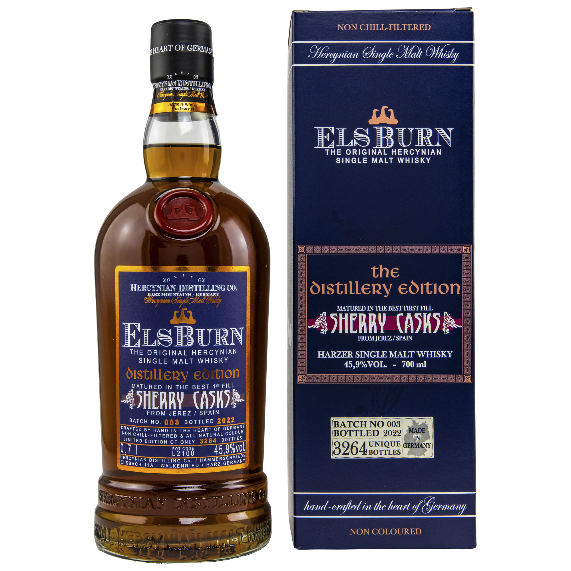 Whisky ELSBURN Distillery Edition Batch 003(2022) Sherry Cask 45,9%Vol