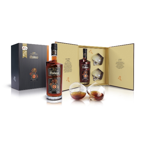 Malteco 25 Jahre Rum 40% vol., 0,7l + 2 Gläser