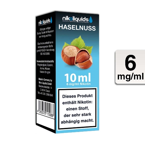 E-Liquid NIKOLIQUIDS Haselnuss 6 mg