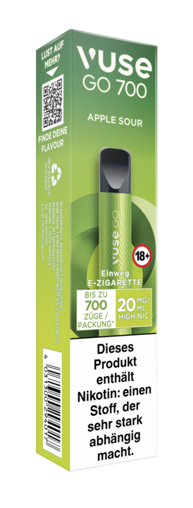 E-Zigarette VUSE Go 700 Einweg Apple Sour 20mg