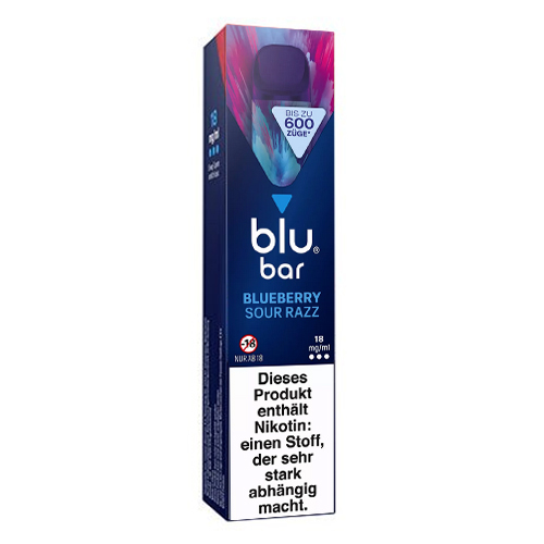 E-Zigarette BLU BAR Einweg Blueberry Sour Razz 18 mg