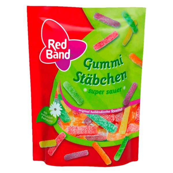 Red Band Gummi Stäbchen super sauer 200 Gramm