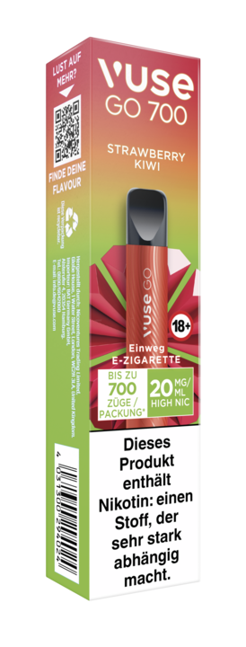 E-Zigarette VUSE Go 700 Einweg Strawberry Kiwi 20mg