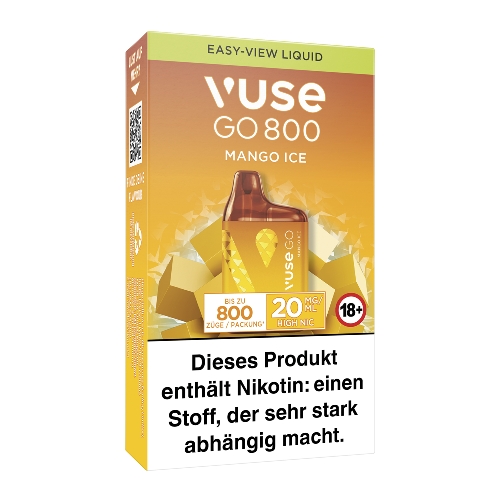 E-Zigarette VUSE Go 800 (Box) Einweg Mango Ice 20mg