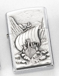 Zippo chrom gebürstet Viking Emblem Fjord