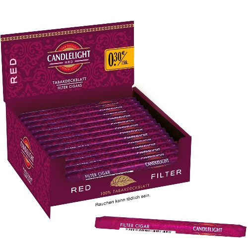 CANDLELIGHT Red / Cherry Filter Cigarillos im Display