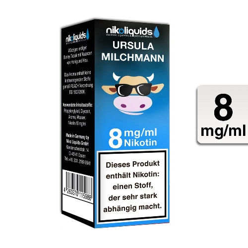 E-Liquid NIKOLIQUIDS Ursula Milchmann 8 mg 50 PG / 50 VG