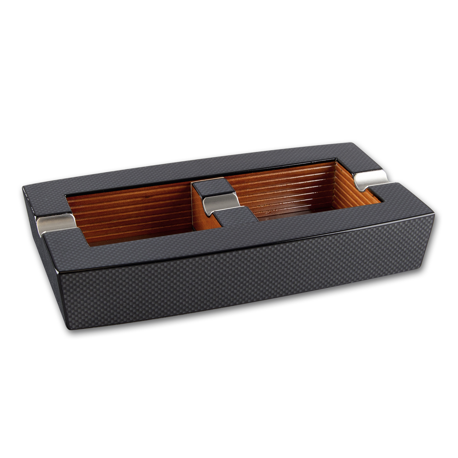 Cigarrenascher Carbon 2 Ablagen/ bewegl. Zusatzablage 4,5 x 25 x 14 cm
