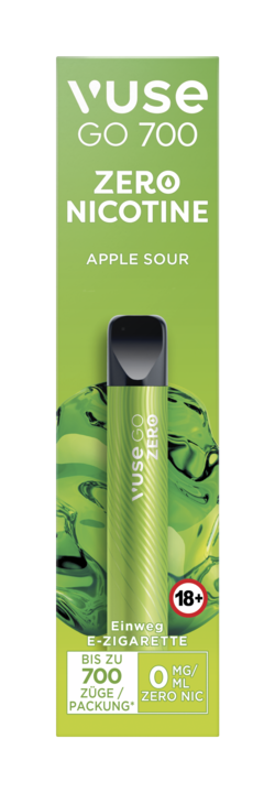 E-Zigarette VUSE Go 700 Einweg Apple Sour 0mg