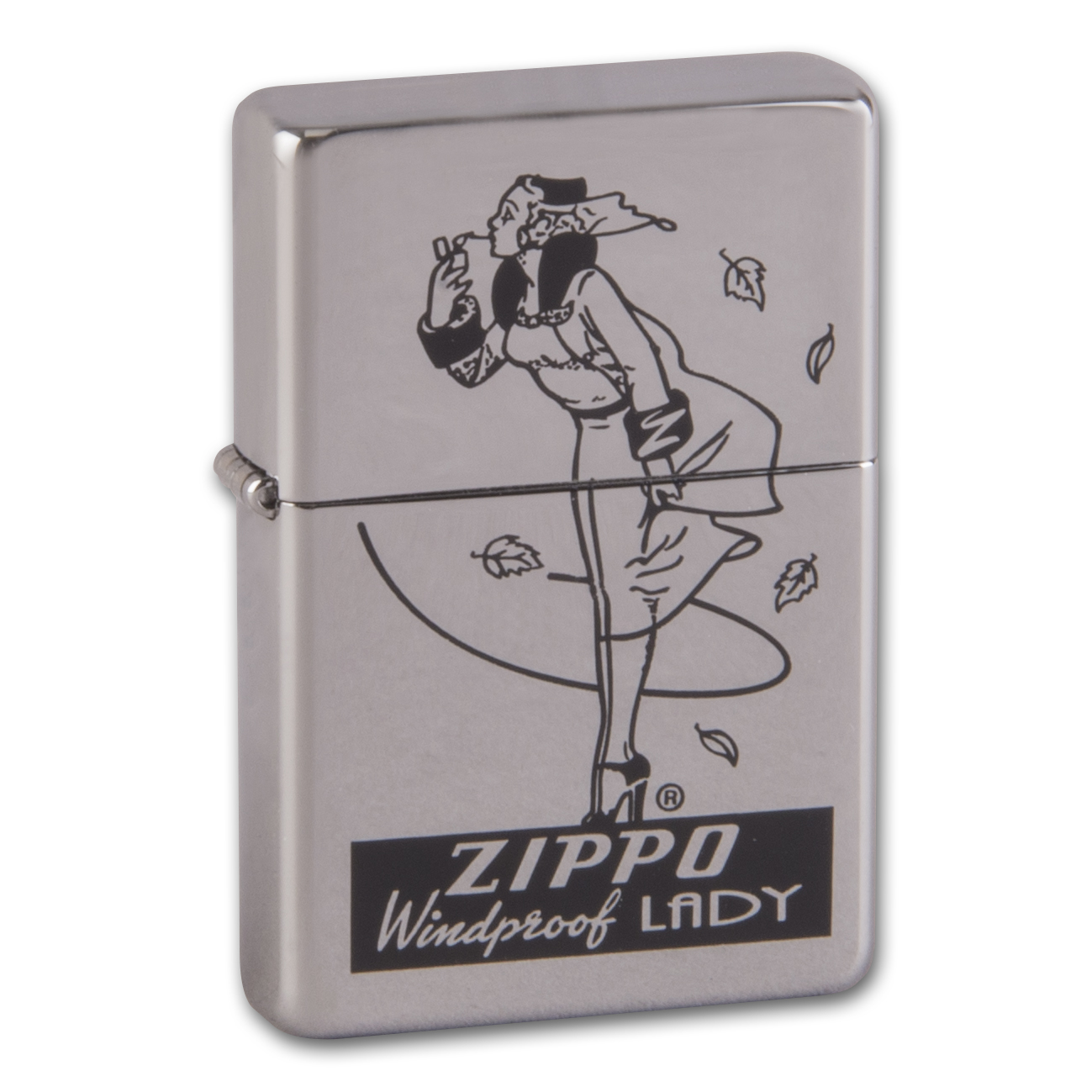 ZIPPO Geschenkbox chrom Lady Wind 60001150 mit Steine und Benzin