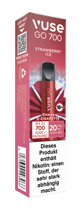 E-Zigarette VUSE Go 700 Einweg Strawberry Ice 20mg