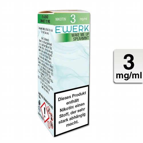 E-Liquid E'WERK Wake Me Up 3 mg (Spearmint)