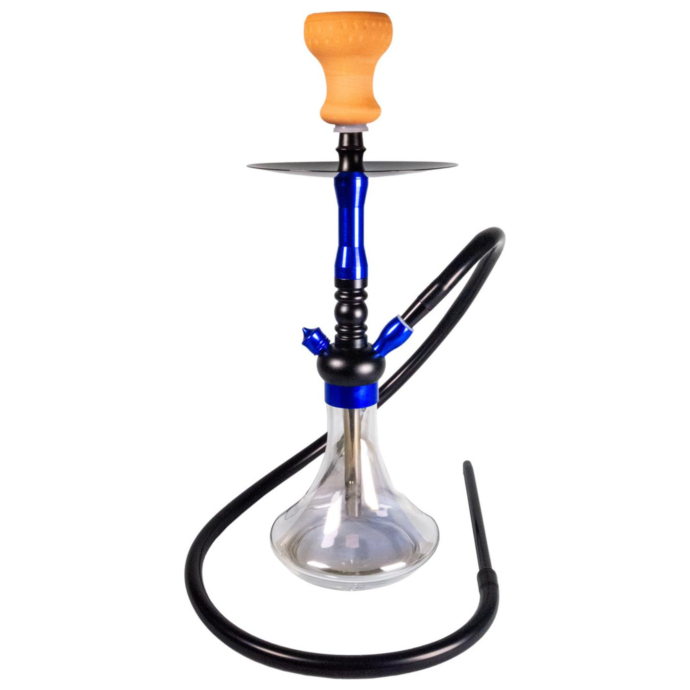 Wasserpfeife RABIA transparent Rauchsäule blau 45cm hoch 1 Anschluss