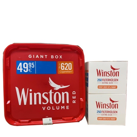 1 x Winston Giant Box Eimer 205g & 500 Winston Hülsen