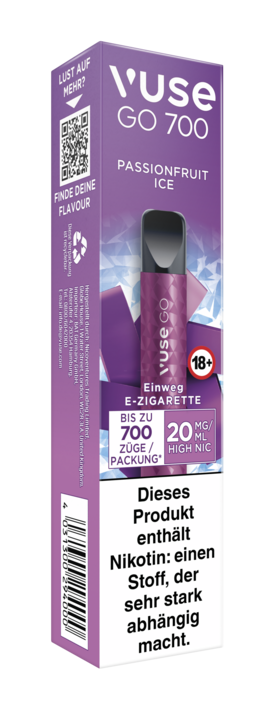 E-Zigarette VUSE Go 700 Einweg Passionfruit Ice 20mg