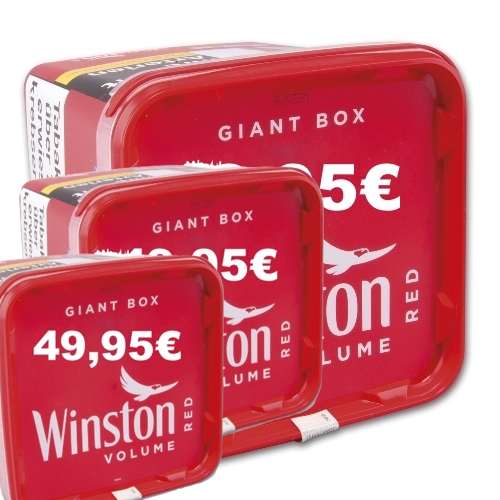 Winston Giant Box 3 Eimer  & 2000 Winston Extra Zigarettenhülsen