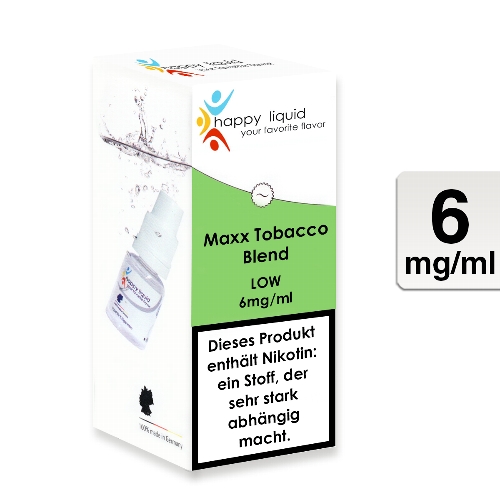 E-Liquid HAPPY LIQUID Maxx Tobacco Blend 6 mg