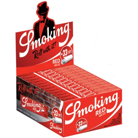 Smoking King Size Red 24x33 + Filter Tips