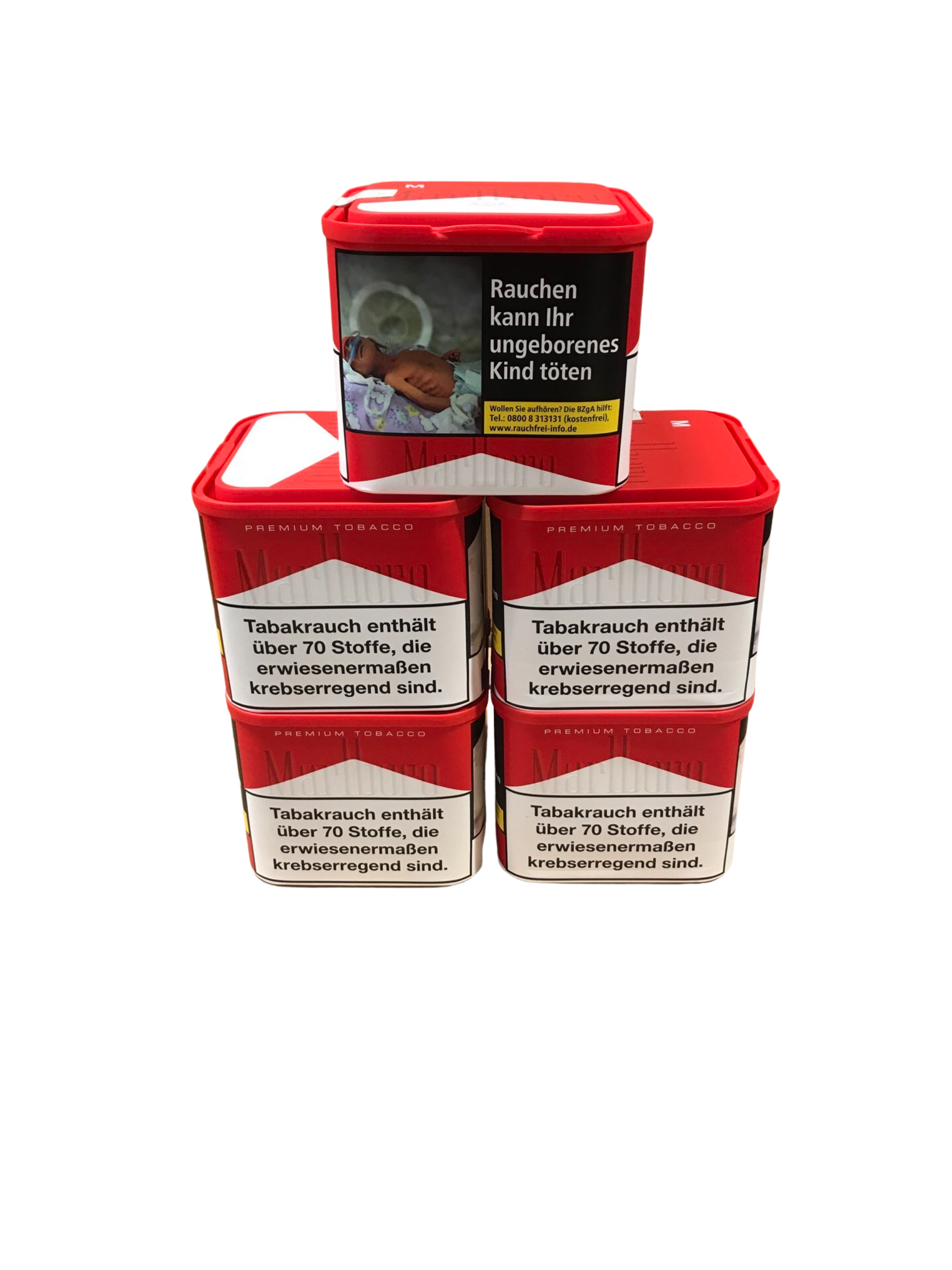 5 x MARLBORO Premium Tobacco Red 70g + Feuerzeug