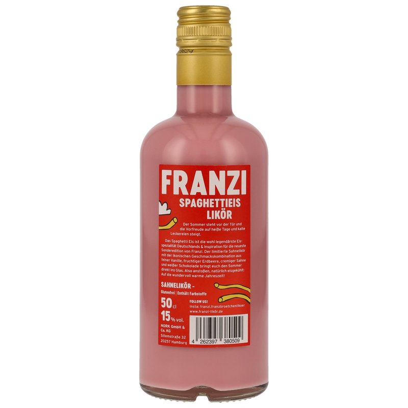 Franzi Franzbrötchen Spaghettieis Edition | 500ml | 15% Vol. + 2 hochwertige Gläser im Oster-Geschenkset 