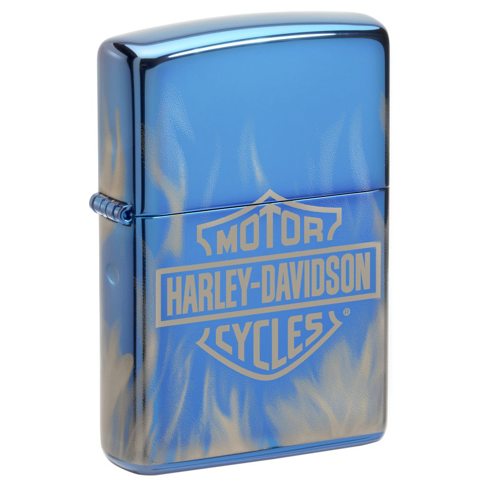 ZIPPO high polish blue Harley Davidson Design 60006415