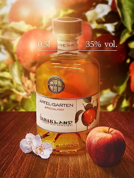 Geschenkset: Tabakland Apfelschnaps-Likör 35% vol., 0,5l + 2 Gläser
