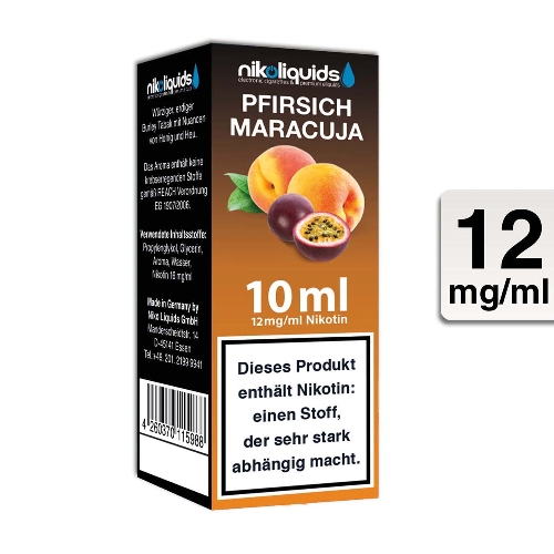 E-Liquid NIKOLIQUIDS Pfirsich-Maracuja 12 mg