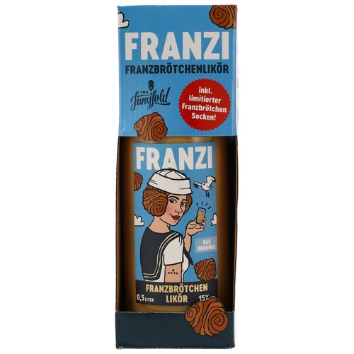 Geschenkset: Franzi Franzbrötchenlikör + Franzbrötchen-Socken