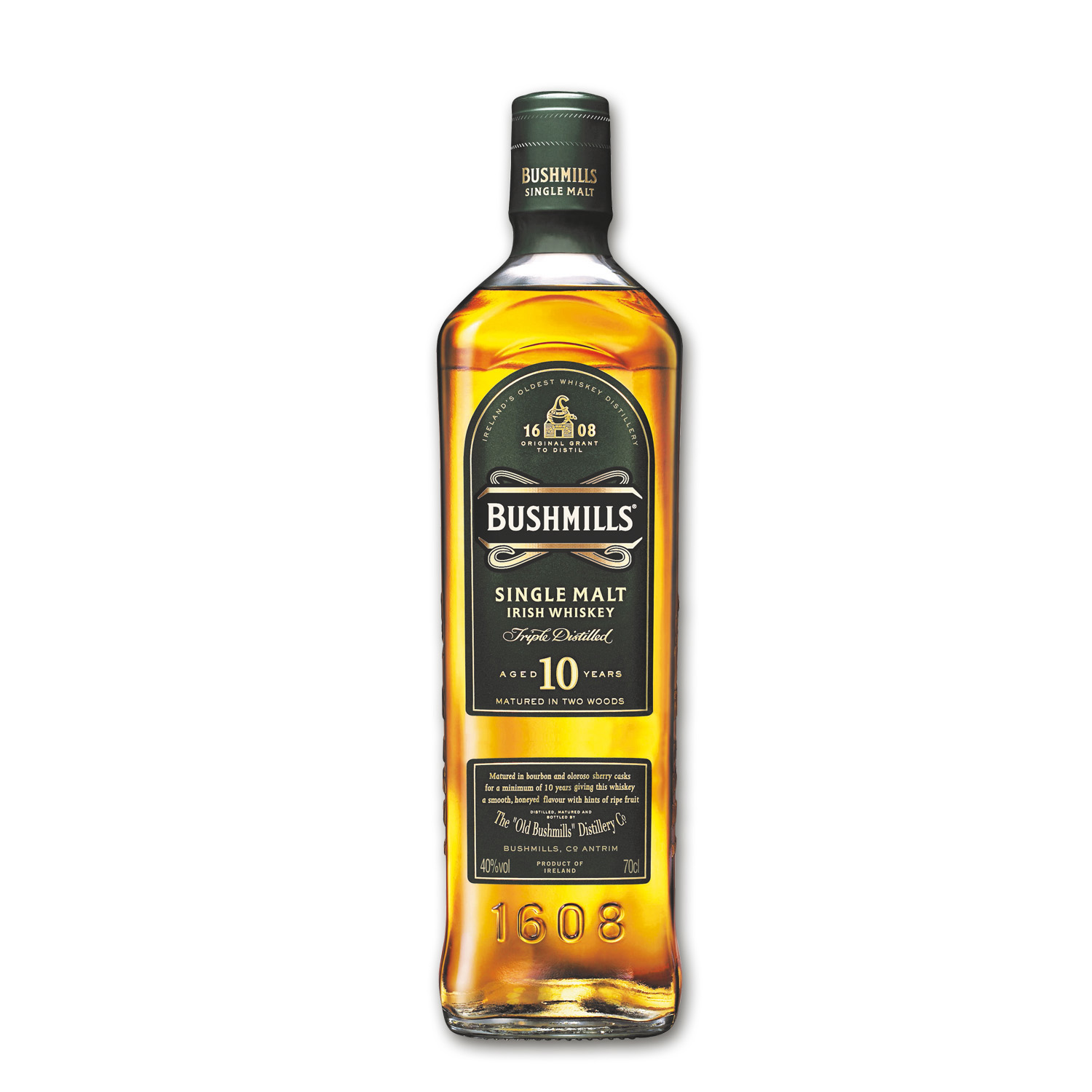BUSHMILLS 10 Jahre Single Malt Irish Whiskey 40% vol., 0,7l