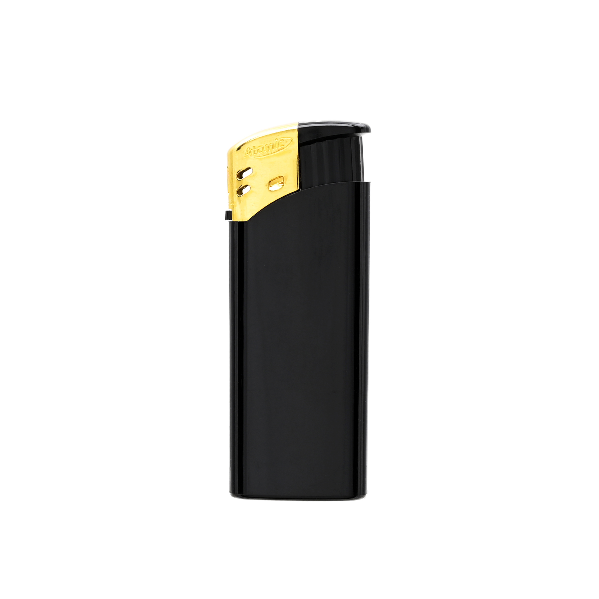 Einwegfeuerzeug Piezo ATOMIC (25) CR Medi schwarz gold 
