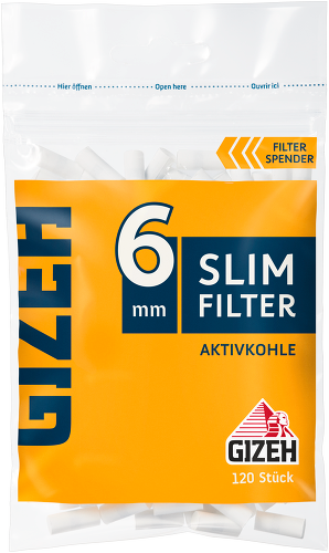 GIZEH Slim Filter Aktivkohle 20x120