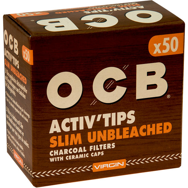 OCB ACTIV'TIPS Slim Unbleached 7mm 1x50 Stück