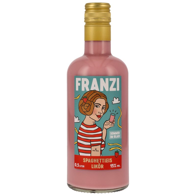 Franzi Franzbrötchen Spaghettieis Edition | 500ml | 15% Vol. + 2 hochwertige Gläser im Oster-Geschenkset 