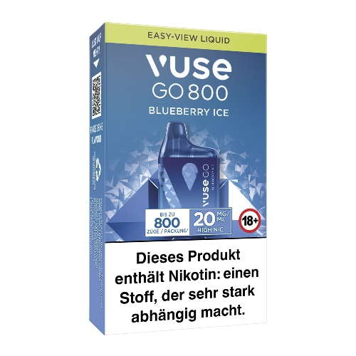 E-Zigarette VUSE Go 800 (Box) Einweg Blueberry Ice 20mg